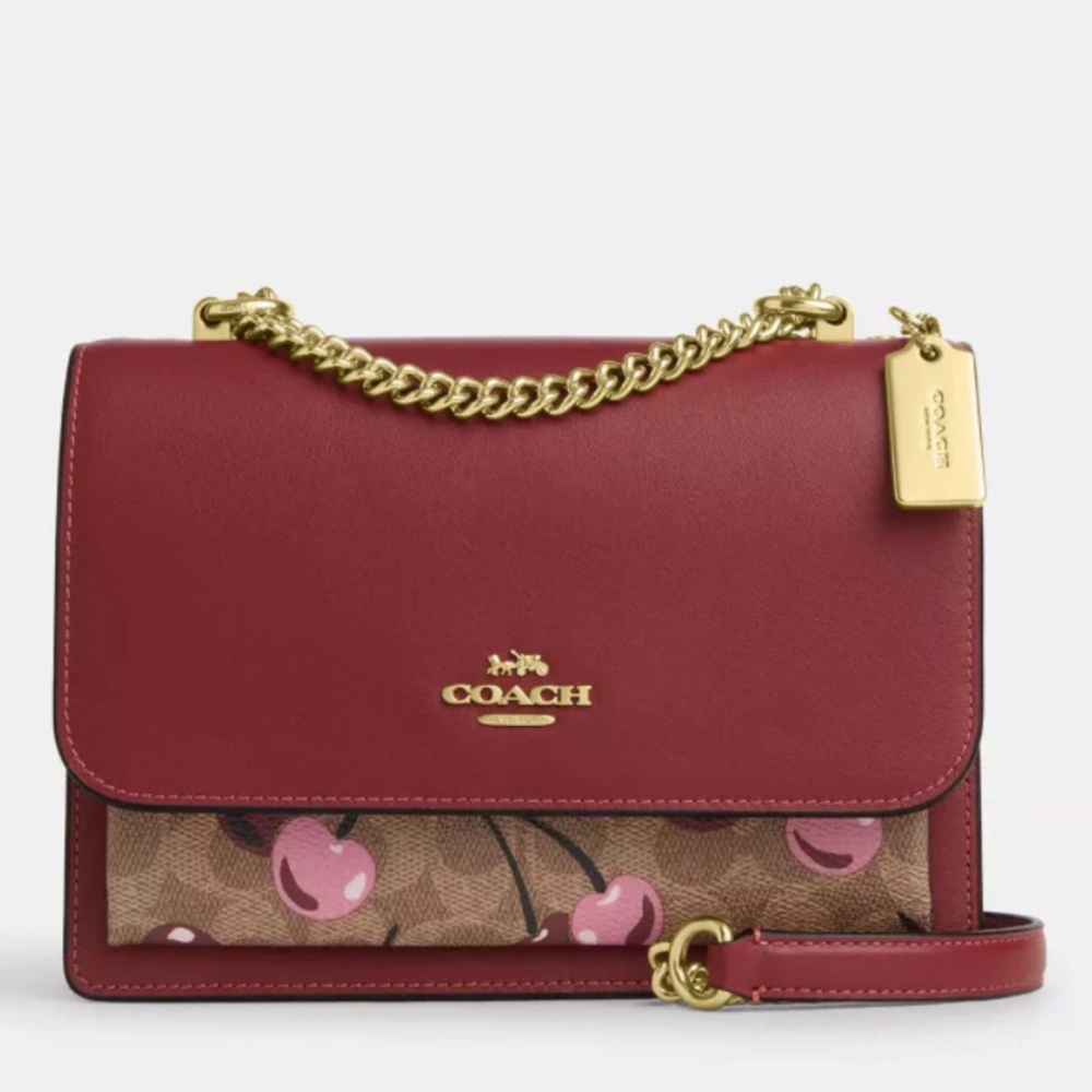 coach Klare Crossbody Bag In Signature Canvas With Cherry Print cy689